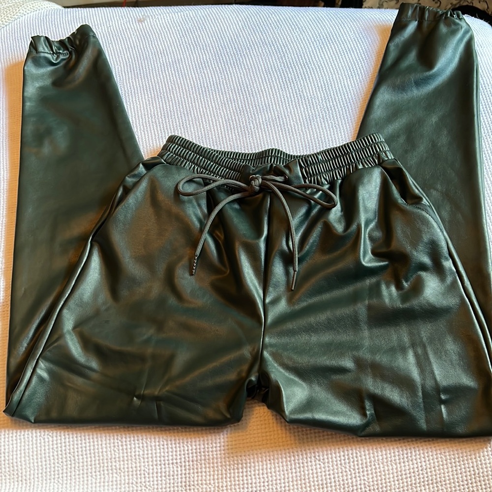 Saints pleather draw string pants